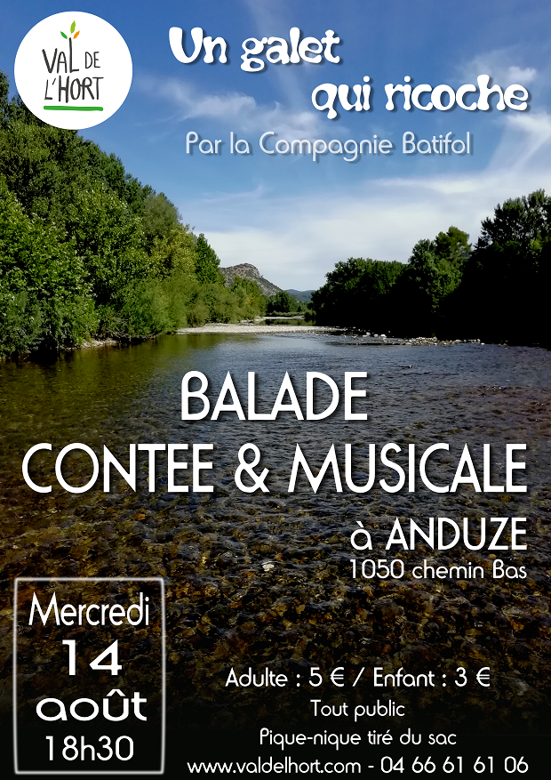Affiche Balade contée & musicale Anduze Un galet qui ricoche