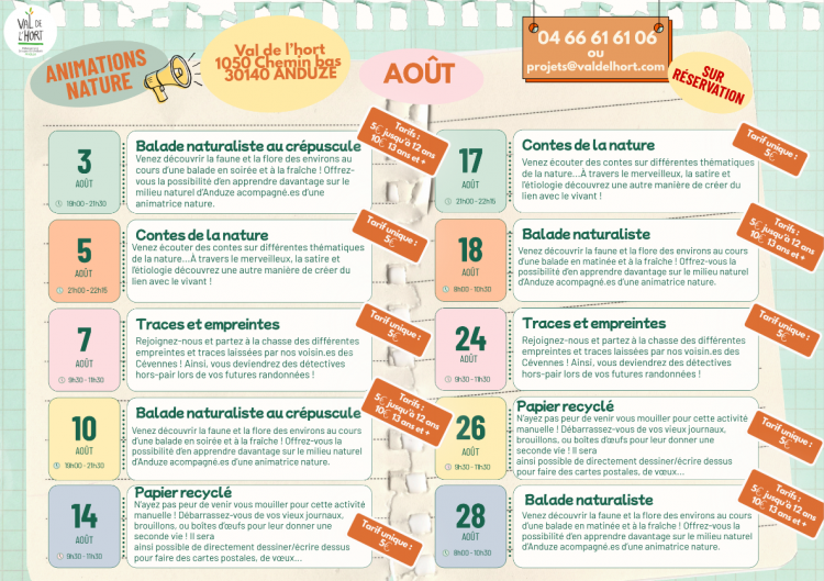 Nos animations d'ao�t !!